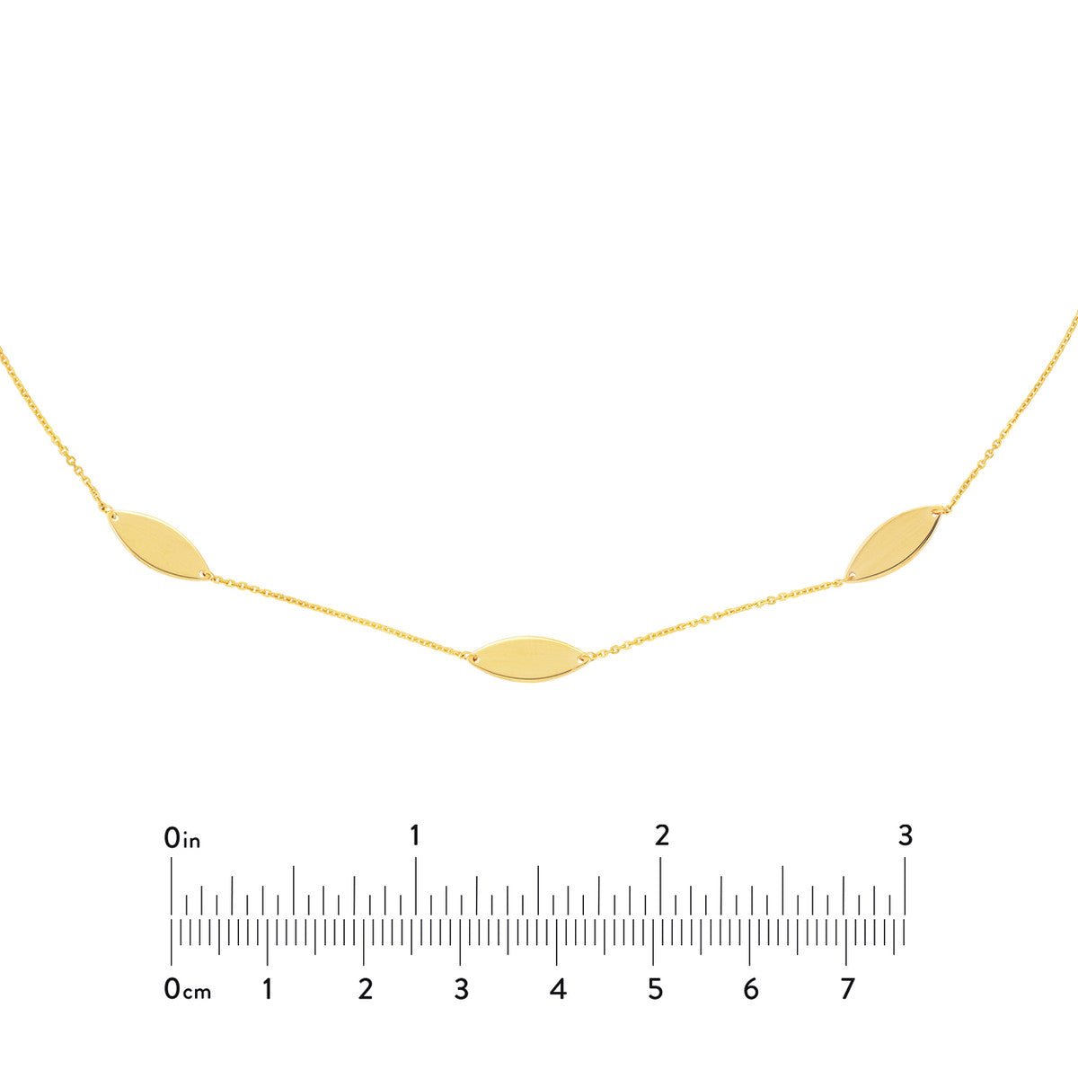 Birmingham Jewelry - 14K Yellow Gold Marquise Stations Adjustable Choker - Birmingham Jewelry