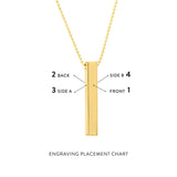 Birmingham Jewelry - 14K Yellow Gold Men's Engravable 3D Bar Necklace - Birmingham Jewelry