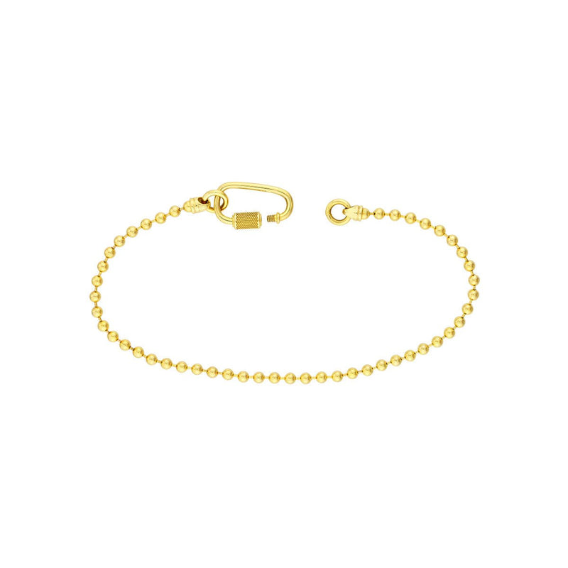 Birmingham Jewelry - 14K Yellow Gold Men's Oval Twist Barrel Lock Bead Bracelet - Birmingham Jewelry