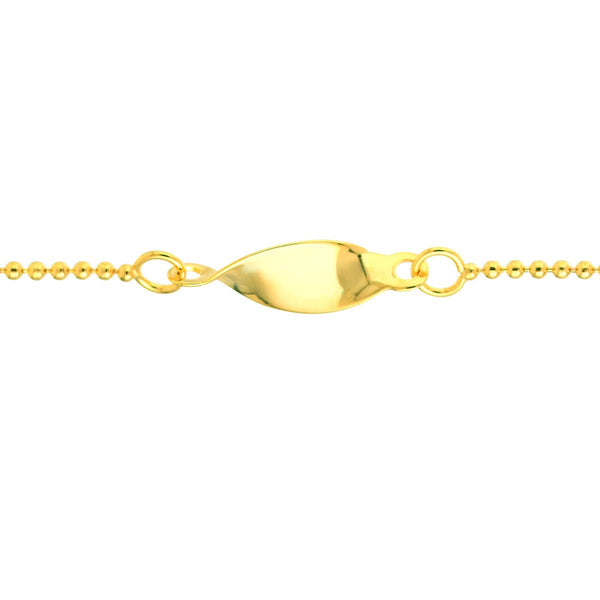 Birmingham Jewelry - 14K Yellow Gold Mini Bead and Twist Adjustable Anklet - Birmingham Jewelry