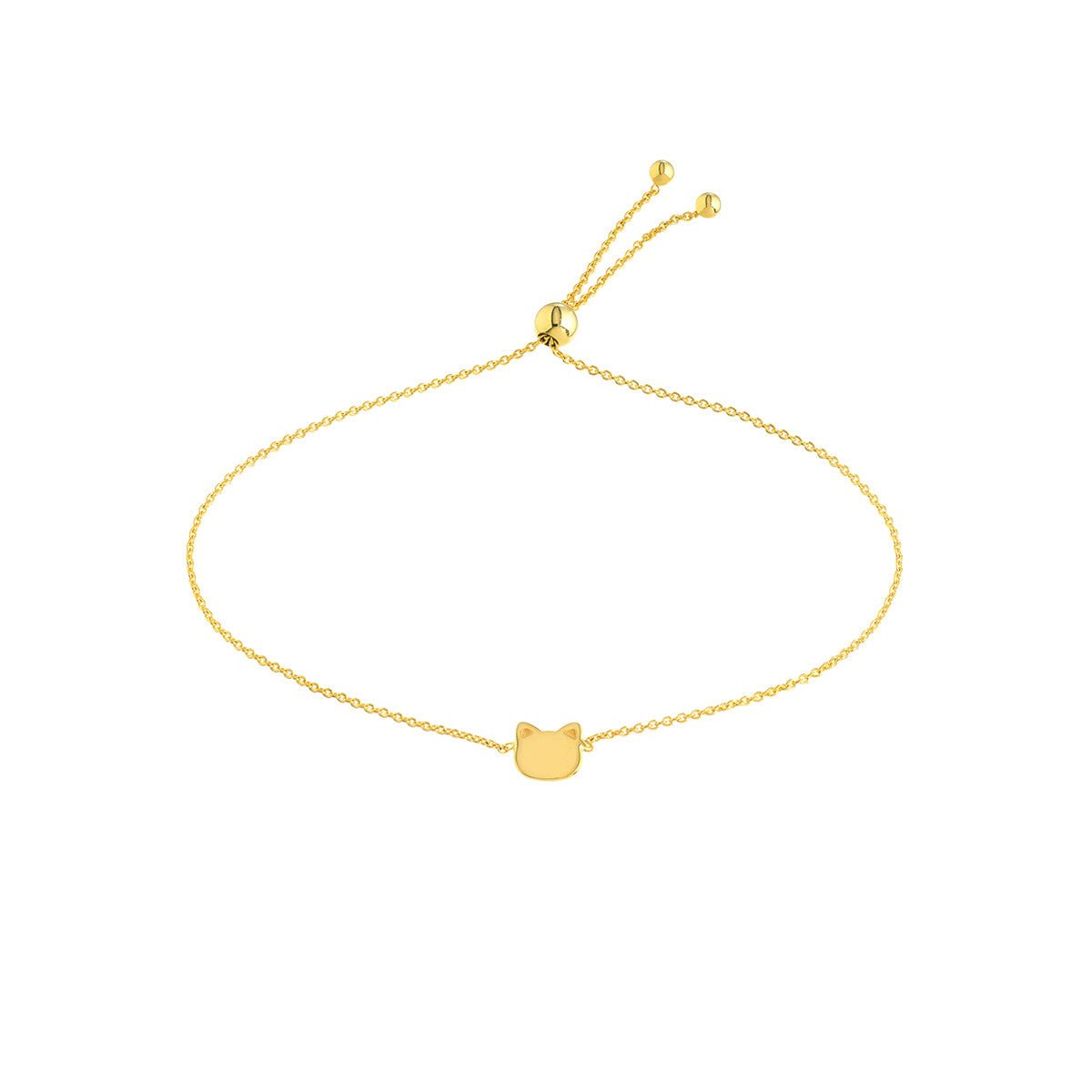 Birmingham Jewelry - 14K Yellow Gold Mini Cat Bolo Bracelet - Birmingham Jewelry