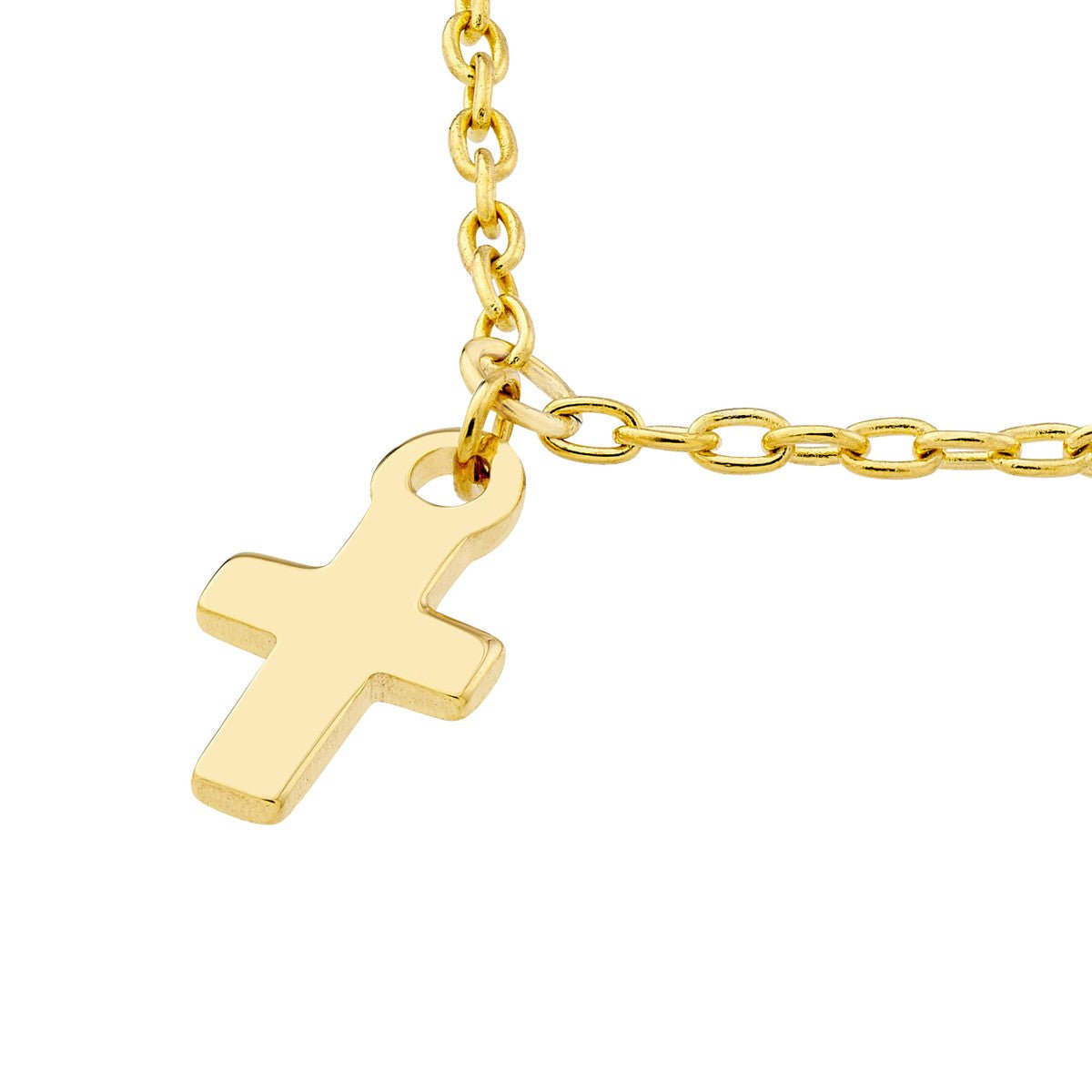 Birmingham Jewelry - 14K Yellow Gold Mini Cross Dangle Necklace - Birmingham Jewelry