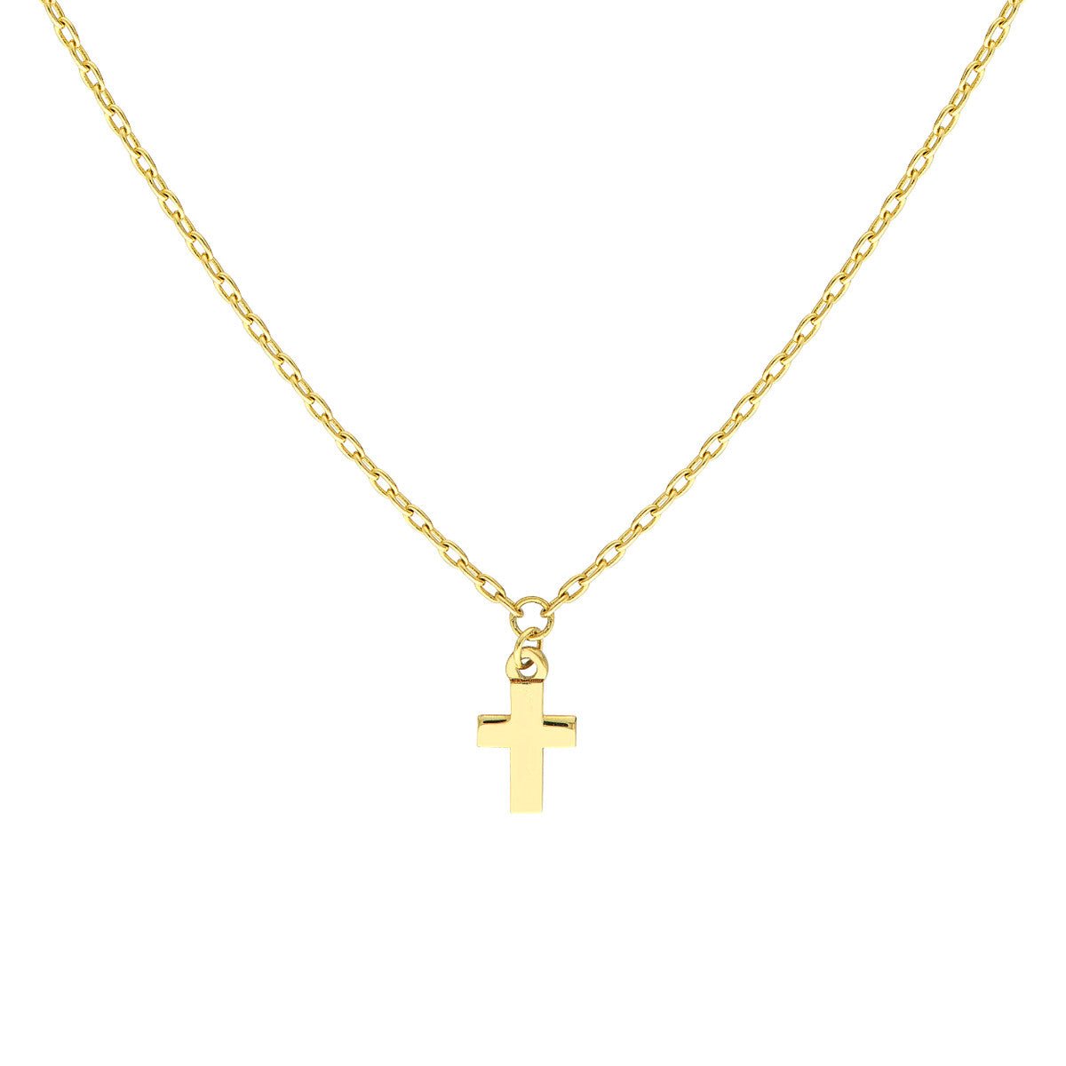 Birmingham Jewelry - 14K Yellow Gold Mini Cross Dangle Necklace - Birmingham Jewelry