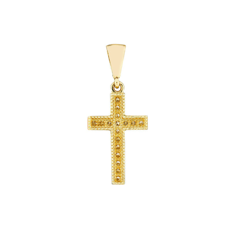 Birmingham Jewelry - 14K Yellow Gold Mini Diamond Cross Pendant - Birmingham Jewelry