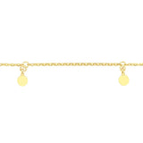 Birmingham Jewelry - 14K Yellow Gold Mini Disc Dangle Adjustable Anklet - Birmingham Jewelry