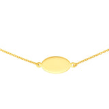 Birmingham Jewelry - 14K Yellow Gold Mini Engravable Oval Plate Adjustable Choker - Birmingham Jewelry