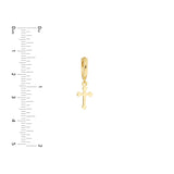 Birmingham Jewelry - 14K Yellow Gold Mini Huggie Hoop Earrings with Cross Drop - Birmingham Jewelry