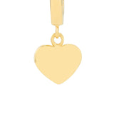 Birmingham Jewelry - 14K Yellow Gold Mini Huggie Hoop Earrings with Heart Drop - Birmingham Jewelry