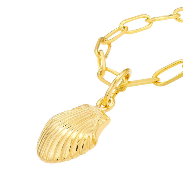 Birmingham Jewelry - 14K Yellow Gold Mini Seashell Paper Clip Necklace - Birmingham Jewelry