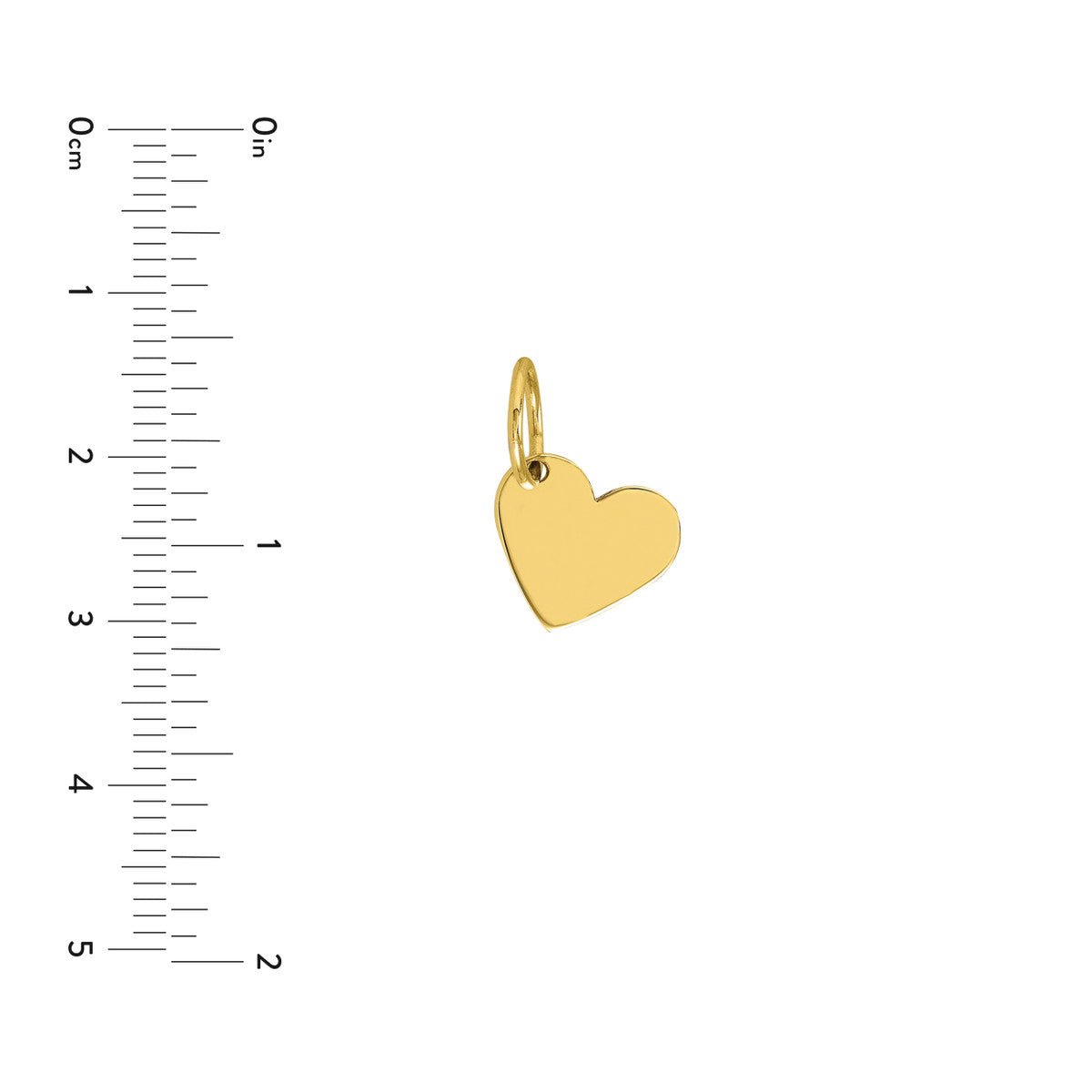 Birmingham Jewelry - 14K Yellow Gold Mini Slanted Heart Engravable Charm - Birmingham Jewelry