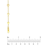 Birmingham Jewelry - 14K Yellow Gold Mixed Hearts Station Curb Chain Necklace - Birmingham Jewelry