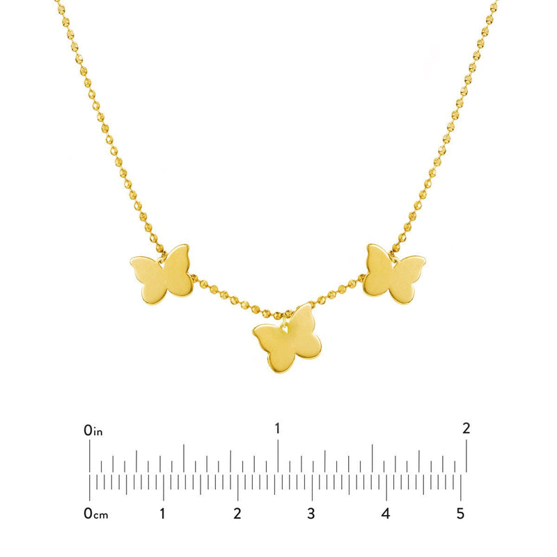Birmingham Jewelry - 14K Yellow Gold Mommy Loves You Triple Butterfly Adj. Necklace - Birmingham Jewelry