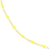 Birmingham Jewelry - 14K Yellow Gold Neon Yellow Enamel Bead Piatto Chain - Birmingham Jewelry