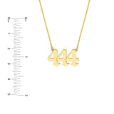 Birmingham Jewelry - 14K Yellow Gold Numerology Angelical No 444 - Protection - Birmingham Jewelry