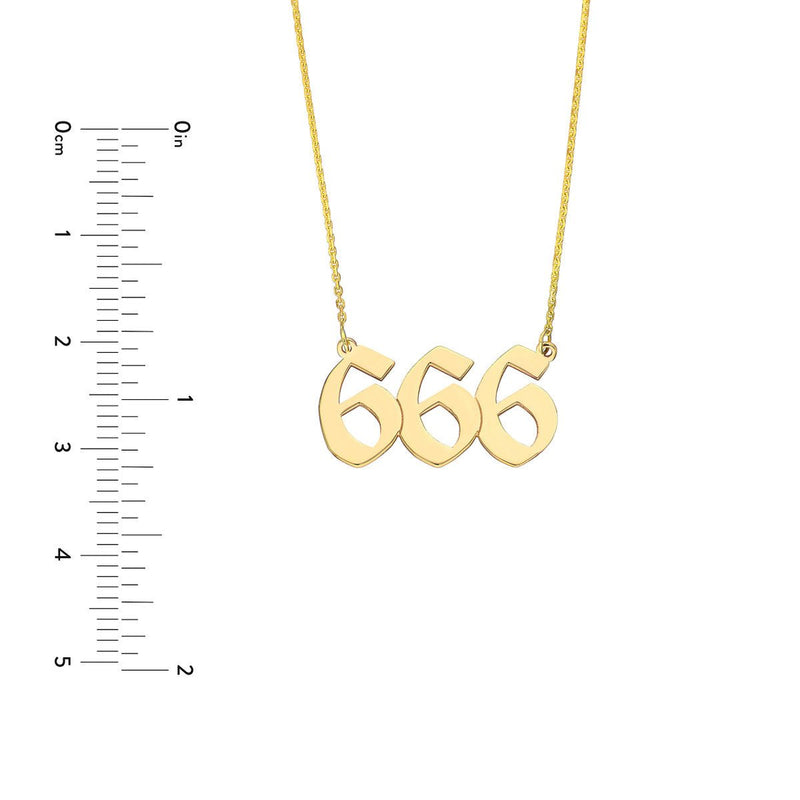 Birmingham Jewelry - 14K Yellow Gold Numerology Angelical No 666 - Reflection - Birmingham Jewelry