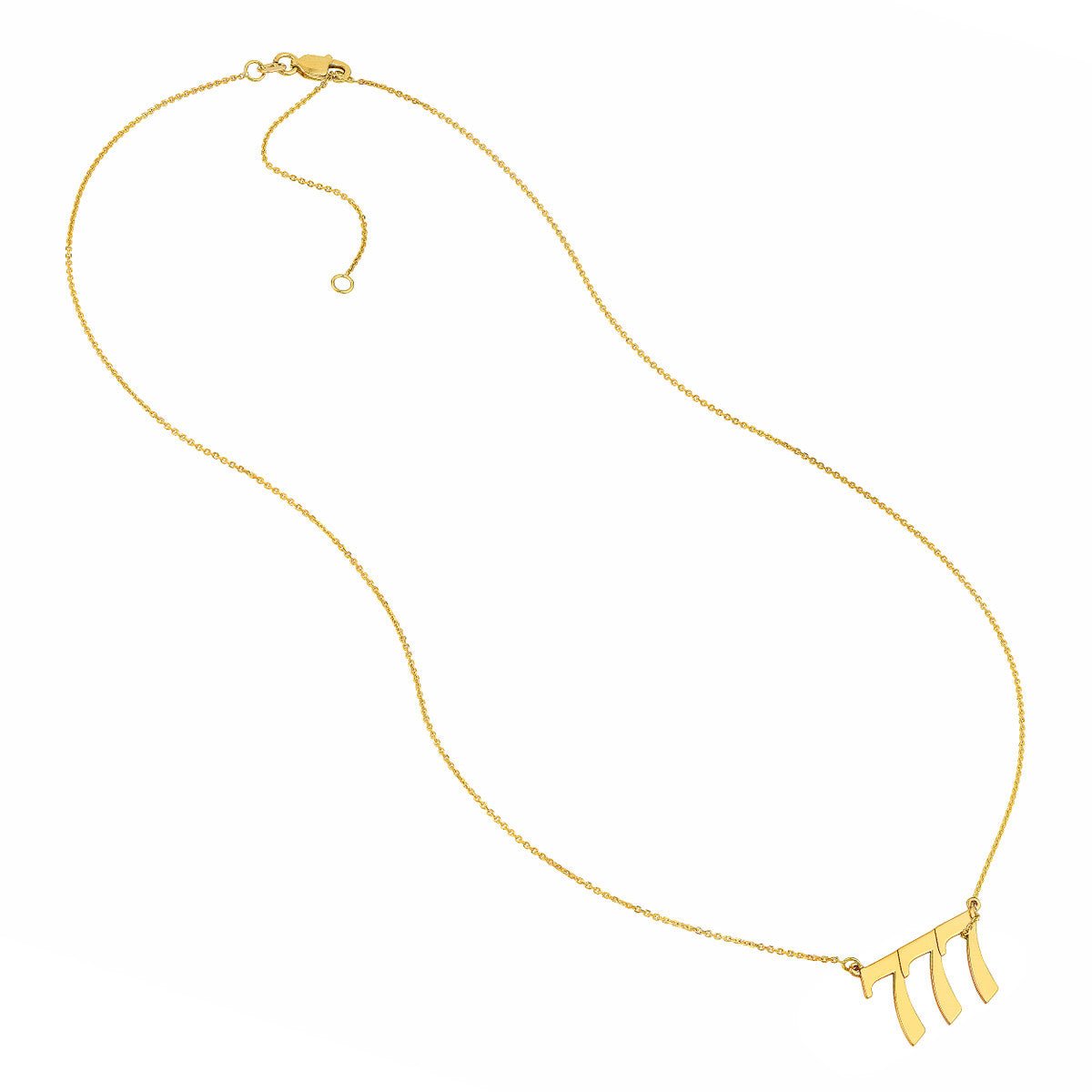 Birmingham Jewelry - 14K Yellow Gold Numerology Angelical No 777 - Luck - Birmingham Jewelry
