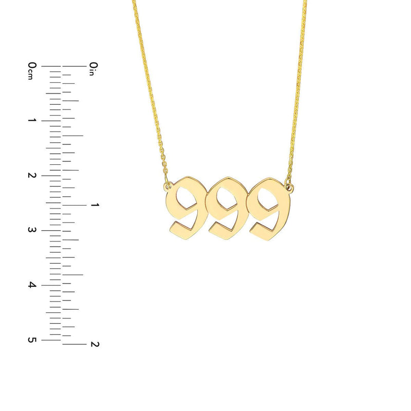 Birmingham Jewelry - 14K Yellow Gold Numerology Angelical No 999 - Release - Birmingham Jewelry
