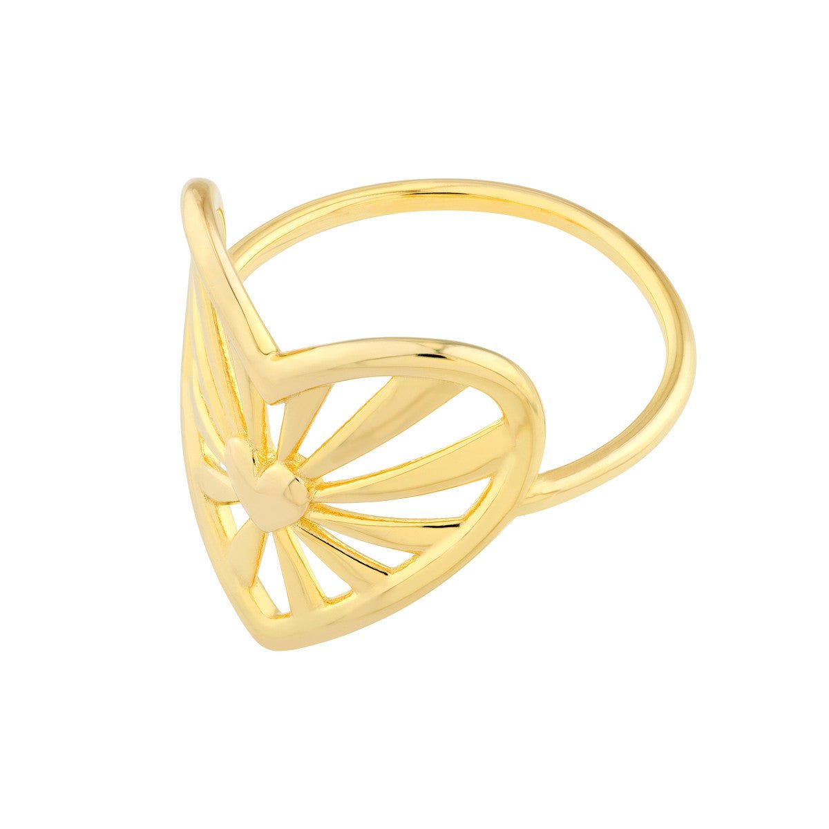 Birmingham Jewelry - 14K Yellow Gold Open Center Heart Ring - Birmingham Jewelry