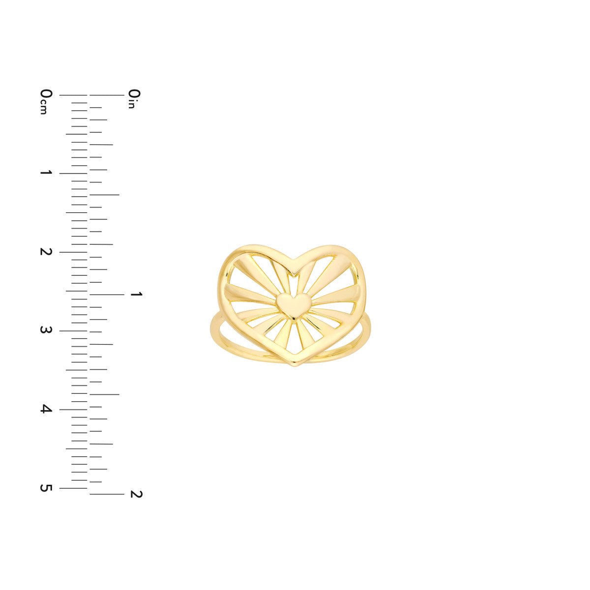Birmingham Jewelry - 14K Yellow Gold Open Center Heart Ring - Birmingham Jewelry