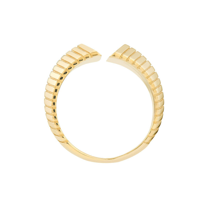 Birmingham Jewelry - 14K Yellow Gold Open Chevron Cuff Ring - Birmingham Jewelry