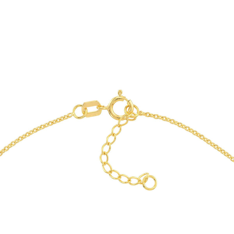 Birmingham Jewelry - 14K Yellow Gold Open CZ Heart Dangle Adjustable Anklet - Birmingham Jewelry