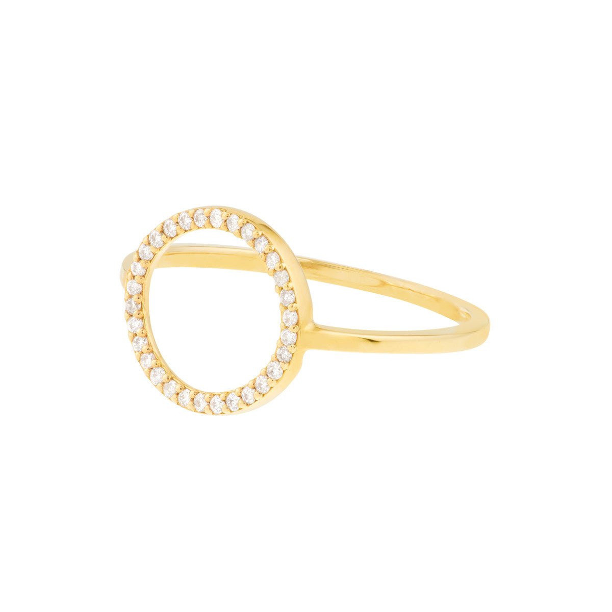 Birmingham Jewelry - 14K Yellow Gold Open Diamond Circle Ring - Birmingham Jewelry