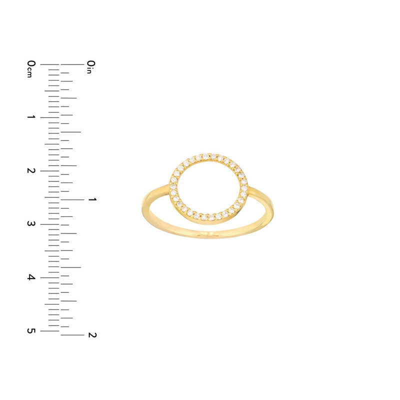 Birmingham Jewelry - 14K Yellow Gold Open Diamond Circle Ring - Birmingham Jewelry