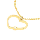 Birmingham Jewelry - 14K Yellow Gold Open Heart Diamond Bezel Necklace - Birmingham Jewelry