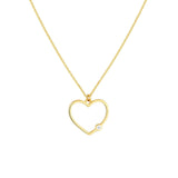 Birmingham Jewelry - 14K Yellow Gold Open Heart Diamond Bezel Necklace - Birmingham Jewelry