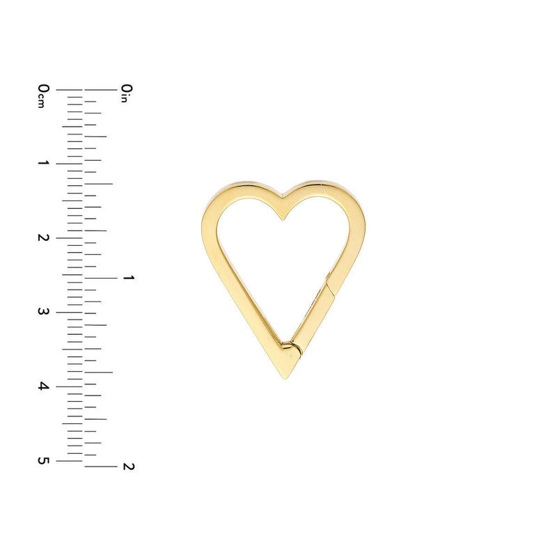 Birmingham Jewelry - 14K Yellow Gold Open Heart Push Lock - Birmingham Jewelry