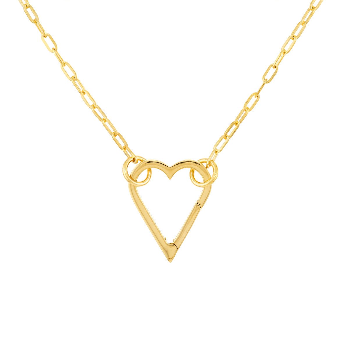 14K Yellow Gold Open Heart Push Lock Birmingham Jewelry Push Locket Birmingham Jewelry 