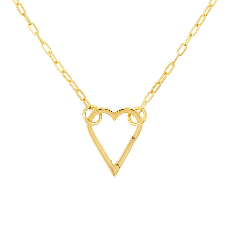 Birmingham Jewelry - 14K Yellow Gold Open Heart Push Lock - Birmingham Jewelry