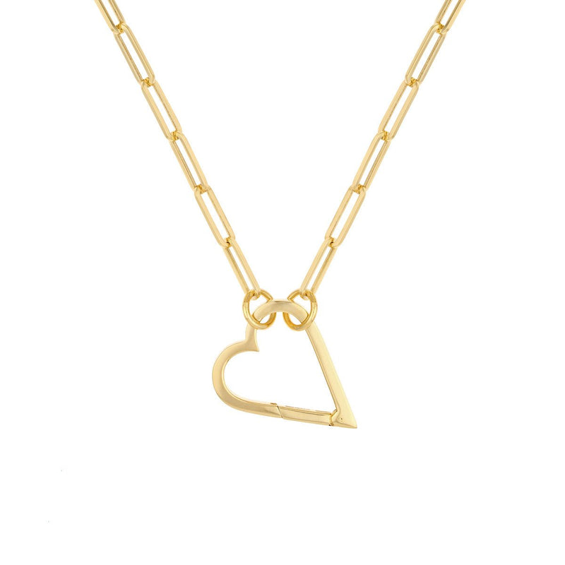 Birmingham Jewelry - 14K Yellow Gold Open Heart Push Lock - Birmingham Jewelry