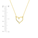 Birmingham Jewelry - 14K Yellow Gold Open Heart with Diamond Adjustable Necklace - Birmingham Jewelry