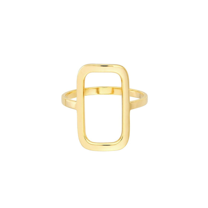 Birmingham Jewelry - 14K Yellow Gold Open Paper Clip Link Ring - Birmingham Jewelry