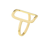 Birmingham Jewelry - 14K Yellow Gold Open Paper Clip Link Ring - Birmingham Jewelry