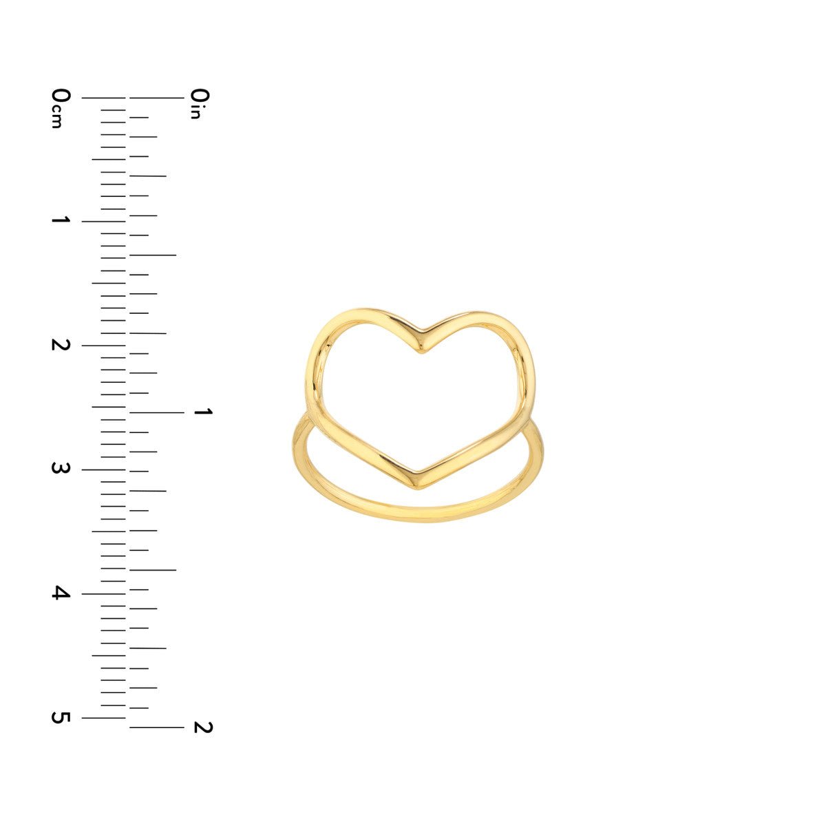 Birmingham Jewelry - 14K Yellow Gold Organic Open Heart Ring - Birmingham Jewelry