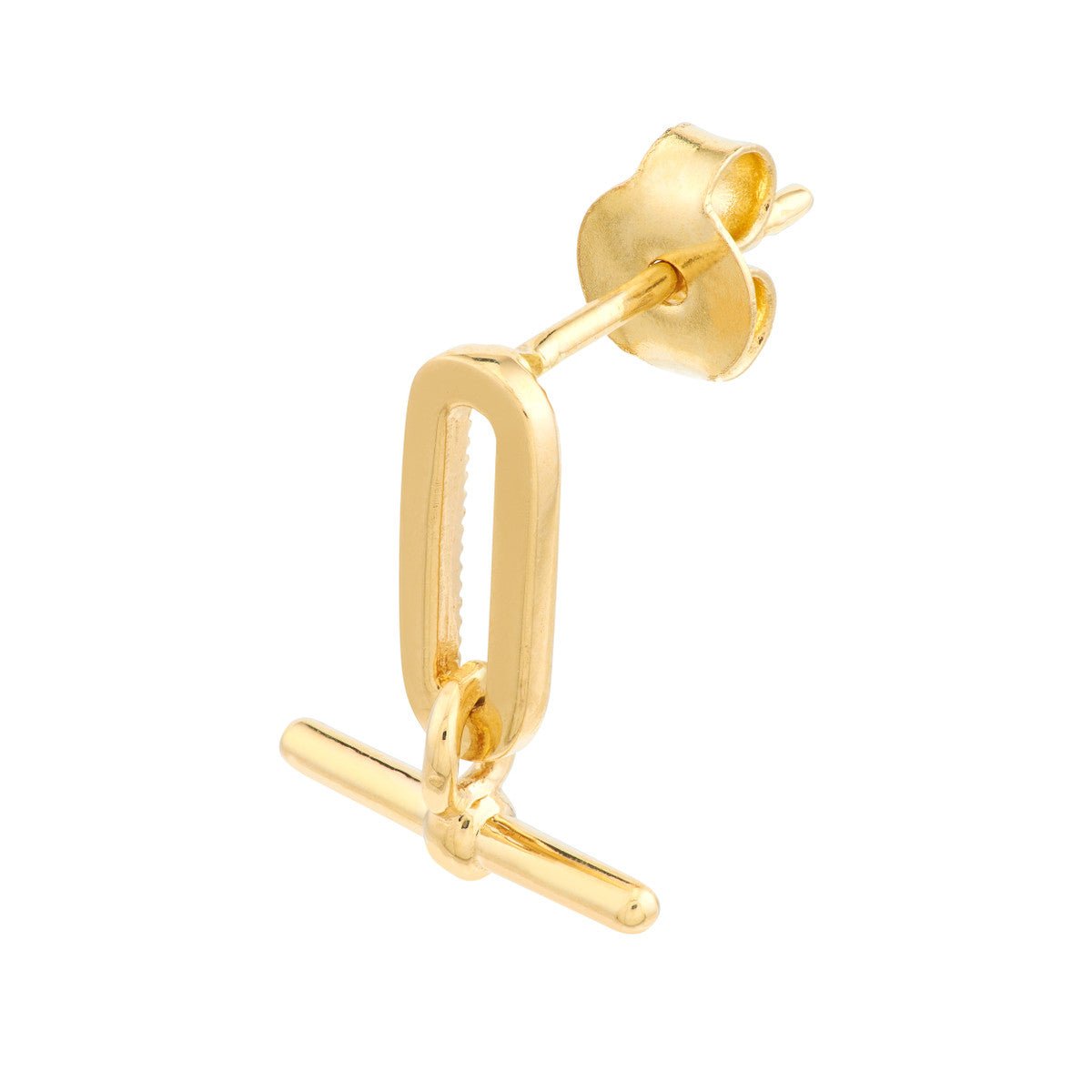 Birmingham Jewelry - 14K Yellow Gold Paper Clip and Bar Fashion Earrings - Birmingham Jewelry