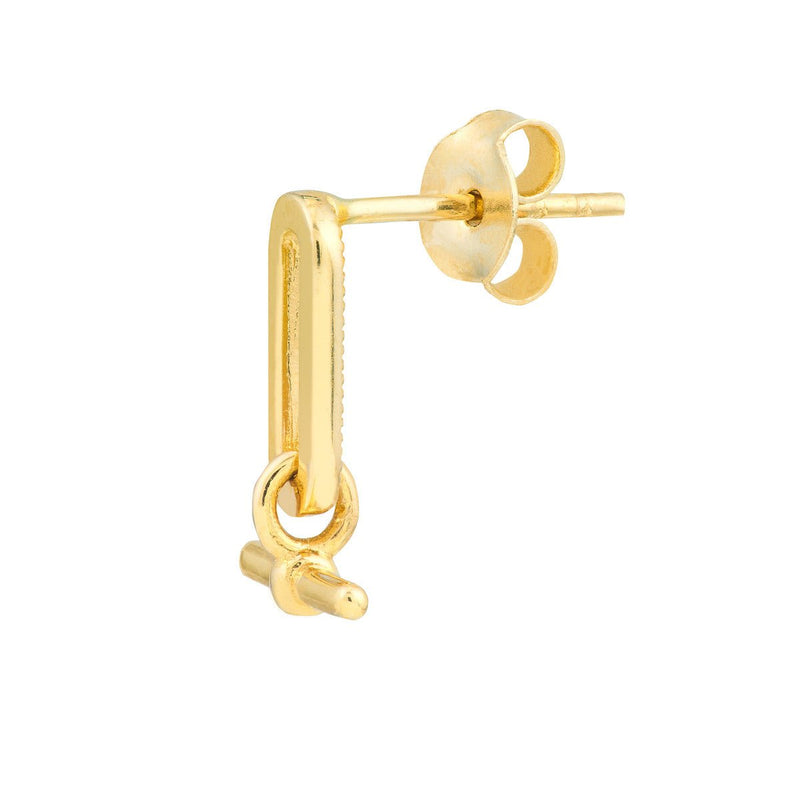 Birmingham Jewelry - 14K Yellow Gold Paper Clip and Bar Fashion Earrings - Birmingham Jewelry