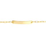 Birmingham Jewelry - 14K Yellow Gold Paper Clip Anklet with ID Bar Anklet - Birmingham Jewelry