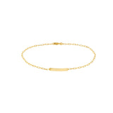 Birmingham Jewelry - 14K Yellow Gold Paper Clip Anklet with ID Bar Anklet - Birmingham Jewelry