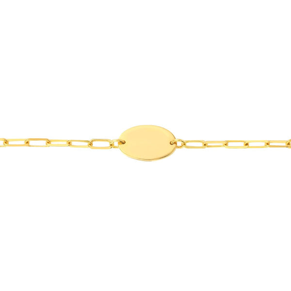 Birmingham Jewelry - 14K Yellow Gold Paper Clip Anklet with Plate Anklet - Birmingham Jewelry