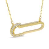 14K Yellow Gold Paper Clip Diamond Necklace Birmingham Jewelry Necklace Birmingham Jewelry 