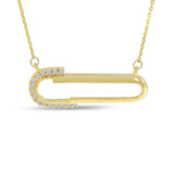 14K Yellow Gold Paper Clip Diamond Necklace Birmingham Jewelry Necklace Birmingham Jewelry 