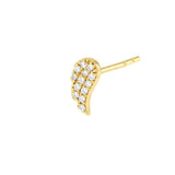 Birmingham Jewelry - 14K Yellow Gold Pave Diamond Angel Wings Stud Earrings - Birmingham Jewelry