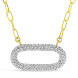 14K Yellow Gold Pave Diamond Paperclip Necklace Birmingham Jewelry Necklace Birmingham Jewelry 