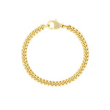 Birmingham Jewelry - 14K Yellow Gold Pave Diamond Pear Lock Curb Chain Bracelet - Birmingham Jewelry