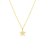 Birmingham Jewelry - 14K Yellow Gold Pave Diamond Starfish Necklace - Birmingham Jewelry