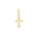 Birmingham Jewelry - 14K Yellow Gold Pointed Edge Mini CZ Cross Pendant - Birmingham Jewelry