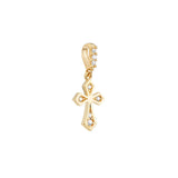 Birmingham Jewelry - 14K Yellow Gold Pointed Edge Mini CZ Cross Pendant - Birmingham Jewelry